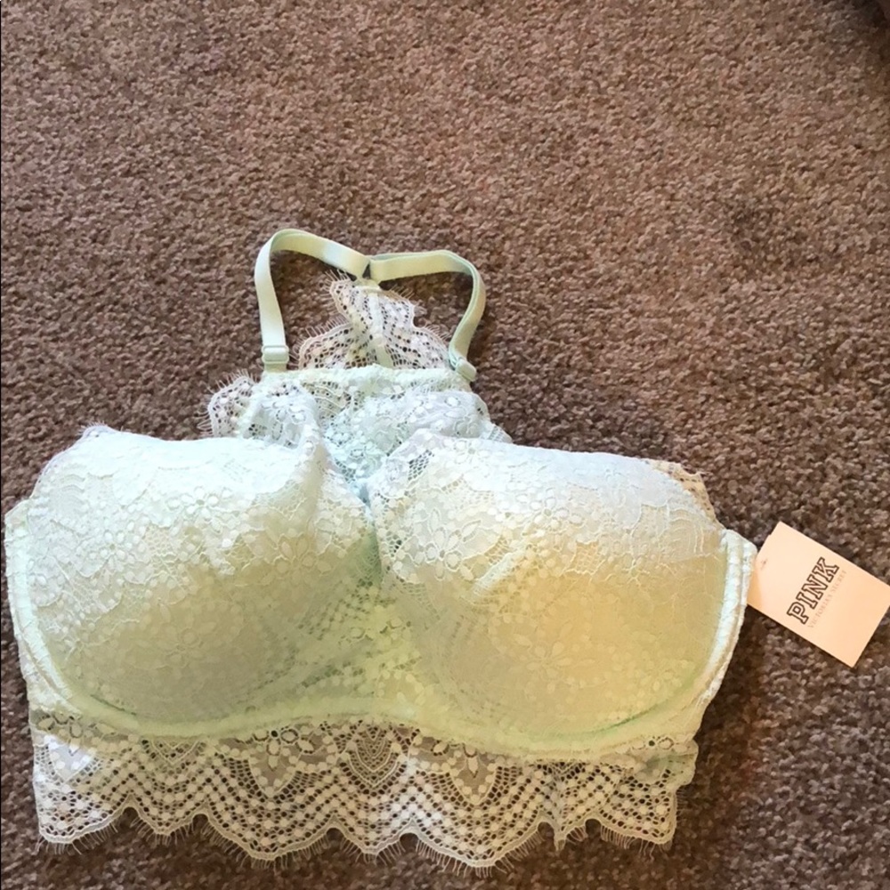 Victoria’s Secret Pink Mint green racerback bra